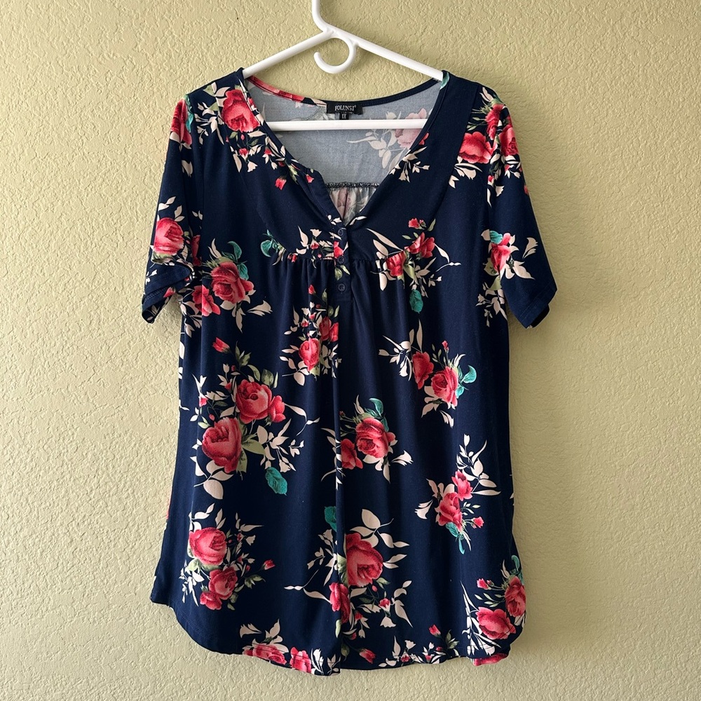 Folunsi Navy Floral Top
